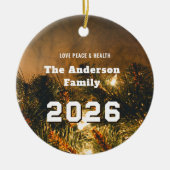 Pine 2025 New Year's Eve Brauch Ihrer Familie Keramik Ornament (Vorne)