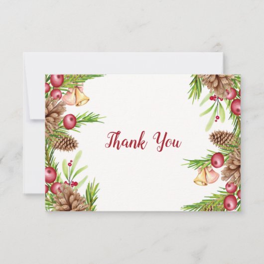 Pine and Berries Dankeschön Karte (Vorderseite)