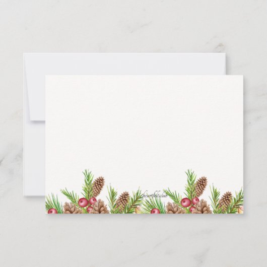 Pine and Berries Dankeschön Karte (Rückseite)