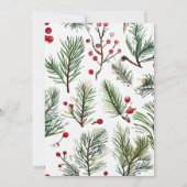 Pine and Berries Rustic Holiday Greetings Card (Rückseite)