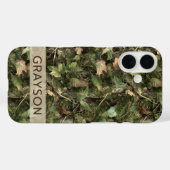 Pine and Leaves Camouflage Personalized Case-Mate iPhone Hülle (Rückseite (Horizontal))