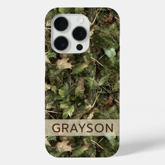 Pine and Leaves Camouflage Personalized Case-Mate iPhone Hülle (Rückseite)