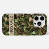 Pine and Leaves Camouflage Personalized Case-Mate iPhone Hülle (Rückseite (Horizontal))