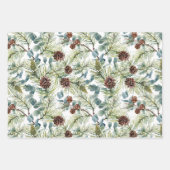 Pine and Pine Cones Muster Weihnachten Geschenkpapier Set (Vorderseite 2)