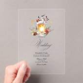 Pine and Spruce Winter Wonderland Wedding Acryleinladungen (Insitu (Handheld))