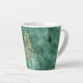 Pine Aquamarin Green Gold Weihnachten Milchtasse (Rechte Ecke)