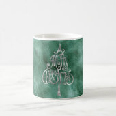 Pine Aquamarin Green Silver Weihnachten Kaffeetasse (Mittel)