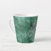 Pine Aquamarin Green Silver Weihnachten Milchtasse (Linke Ecke)