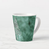 Pine Aquamarin Green Silver Weihnachten Milchtasse (Rechte Ecke)