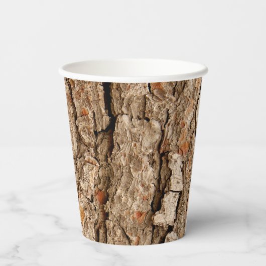 Pine Bark Texture Pappbecher (Rückseite)