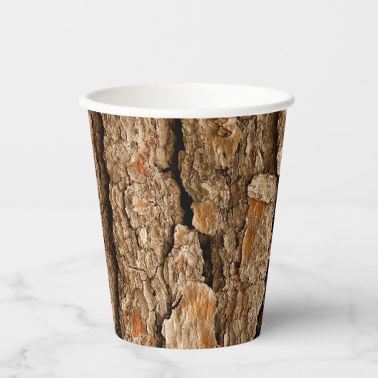 Pine Bark Texture Pappbecher (Vorderseite)