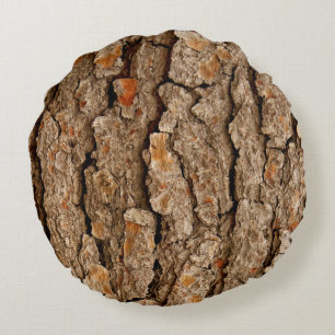 Pine Bark Texture Rundes Kissen