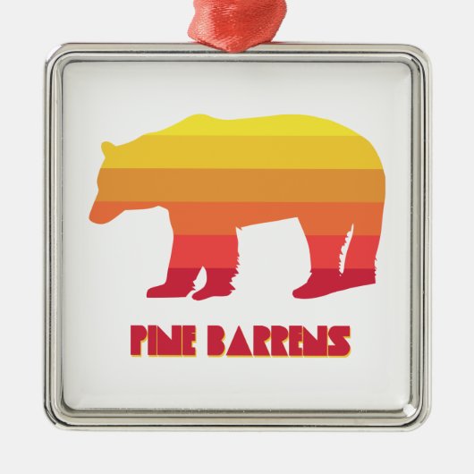 Pine Barrens Bear Ornament Aus Metall (Vorne)
