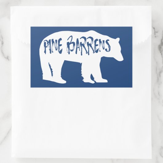 Pine Barrens Bear Rechteckiger Aufkleber (Tasche)