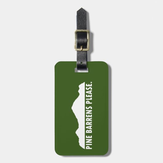 Pine Barrens Bitte Gepäckanhänger (Vorderseite vertikal)