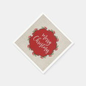 Pine Berries Blume Frohe Weihnachtszeitung Serviette (Ecke)