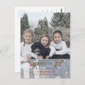 Pine Berries Holidays Foto Moving Ankündigung Postkarte (Vorne/Hinten)