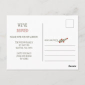 Pine Berries Holidays Foto Moving Ankündigung Postkarte (Rückseite)