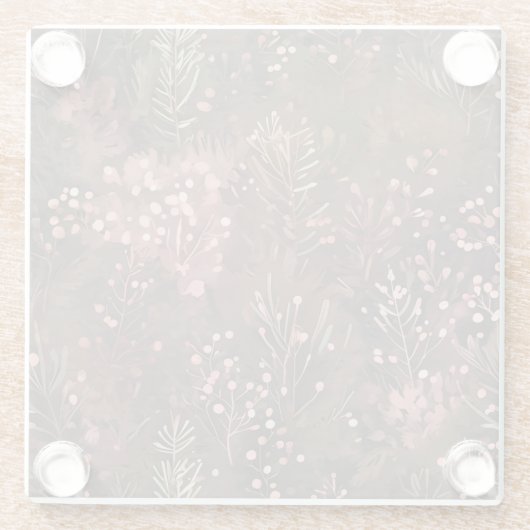 Pine & Berries Soft Pinks Festivals Glasuntersetzer (Rückseite)