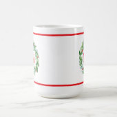 Pine Berries Watercolor Wreath Monogram Kaffeetasse (Mittel)