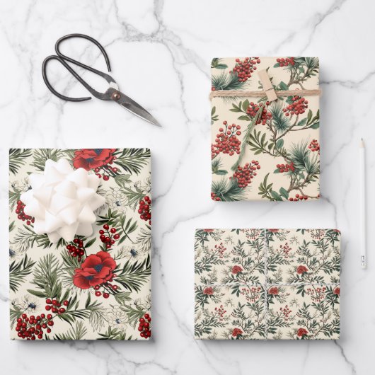 Pine Berry Geschenkpapier Set (Vorderseite)