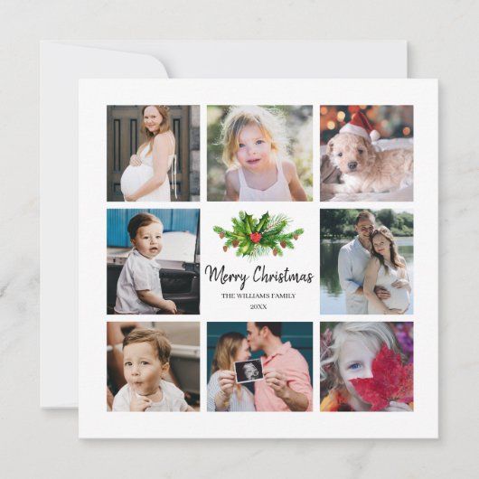 Pine & Berry Jahr im Überblick 8 Foto Ferienkarte Einladung (Vorderseite)