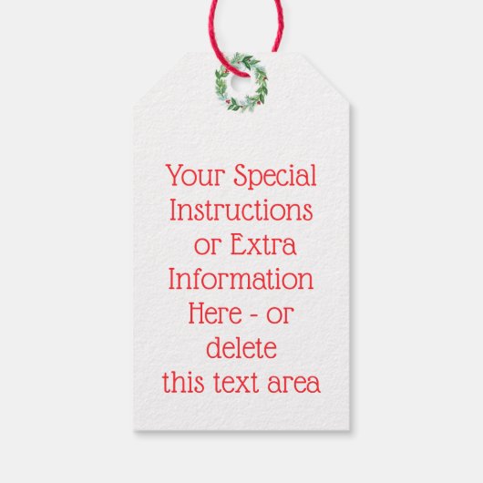 Pine Berry Watercolo Holiday Wreath MIT LIEBE Geschenkanhänger (Rückseite)