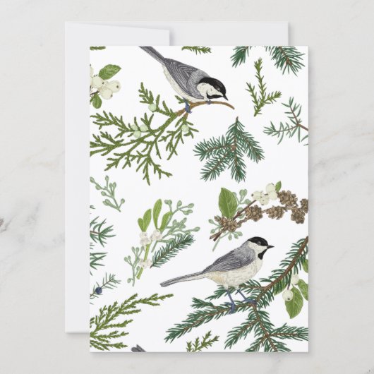 Pine Blätter Vogel Geburtstag Einladung (Rückseite)