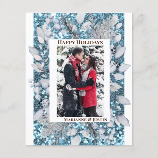 Pine Blue Frame Foto Template Glitzer Budget Flyer (Vorne)