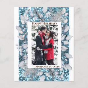 Pine Blue Frame Foto Template Glitzer Budget Flyer