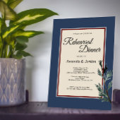 Pine Blue Winter Hochzeit Probe Dinner Einladung