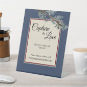 Pine Blue Winter Wedding Capture the Liebe Sockelschild (In SItu)