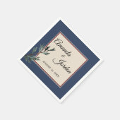 Pine Blue Winter Wedding Cocktail Napkin Serviette (Ecke)