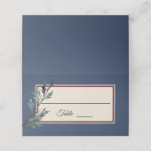Pine Blue Winter Wedding Platzkarte Zelt (Außenseite Aufgefaltet)