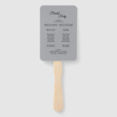 Pine Blue Winter Wedding Program Hand Fan Fächer (Rückseite)