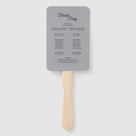 Pine Blue Winter Wedding Program Hand Fan Fächer (Rückseite)