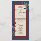 Pine Blue Winter Wedding Program Programm (Vorderseite)