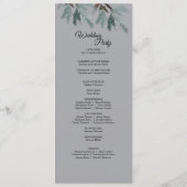 Pine Blue Winter Wedding Program Programm (Rückseite)