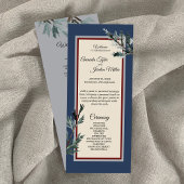 Pine Blue Winter Wedding Program Programm