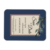 Pine Blue Winter Wedding Save the Date Magnet (Horizontal)