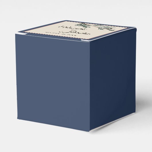 Pine Blue Winter Wedding Square Gefallen Box Geschenkschachtel (Vorderseite)