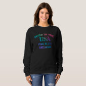 Pine Bluff Arkansas Born in the USA distressed Sweatshirt (Vorne ganz)