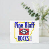 Pine Bluff Rocks ! (Blau) Postkarte (Stehend Vorderseite)