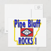Pine Bluff Rocks ! (Blau) Postkarte (Vorne/Hinten)