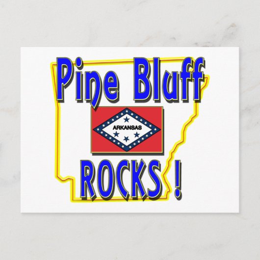 Pine Bluff Rocks ! (Blau) Postkarte (Vorderseite)