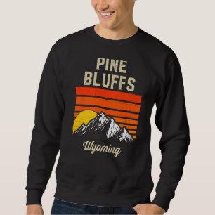 Pine Bluffs Wyoming Retro City Staat Usa Sweatshirt