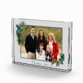 Pine Bough and Berry Frame Christmas Foto Block (Rechts)
