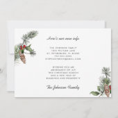 Pine Bough Christmas Berries Holiday Moving Ankündigung (Rückseite)