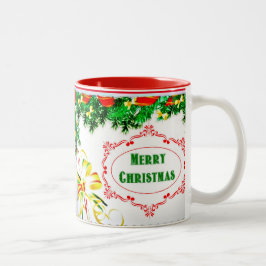 Pine Bough Frohe Weihnachten Zweifarbige Tasse