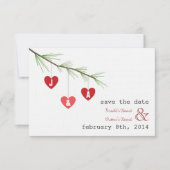 Pine Bough Hearts Valentine Wedding retten das Dat Save The Date (Vorderseite)
